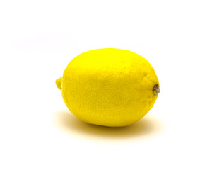 Studio shot one organic raw lemon isolated on white