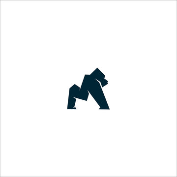  M Gorilla logo icon design vector