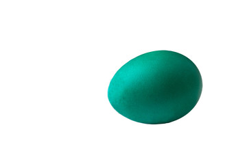 Easter green egg  isolated on white background .