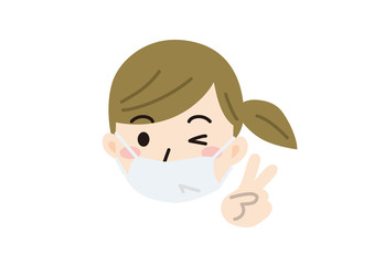 マスクをする女性