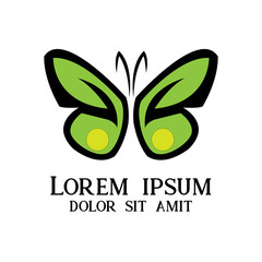 Butterfly Leaf Logo, Leaf Fly logo Vector - Butterfly Elegant Mascot