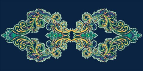 Elegant and beautiful paisley and baroque elements