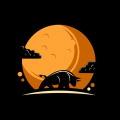 black bull and moon