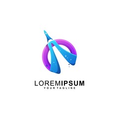 awesome plane flight logo gradient