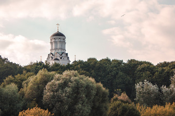 Domes of the temple in the park