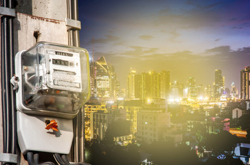 Electricity meter, wind turbine, solar cell, natural energy technology