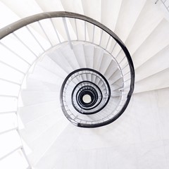 High Angle View Of Spiral Staircase
