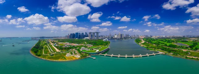 Gordijnen Panoramic view of Singapore. © chanchai