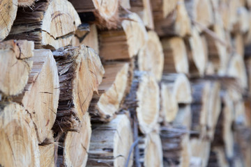 fire wood in a stack