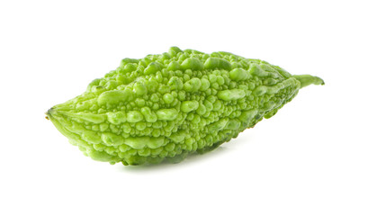 Momordica charantia fruit an isolated on white background