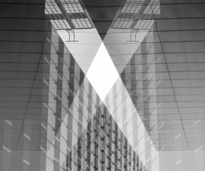 Reflection Of Building On Glass