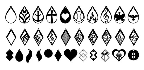 earring vector set collection graphic clipart design