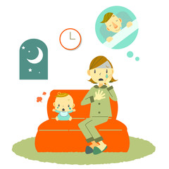 夜泣き　育児　お母さん