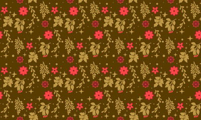 Pattern background for Christmas, with beautiful flower and leaf design.