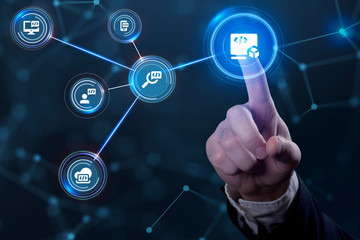 Business, Technology, Internet and network concept. Agile Software Development.