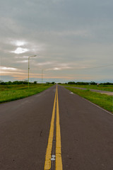 Fototapeta na wymiar Carretera Solitaria, Castelli - Chaco, argentina