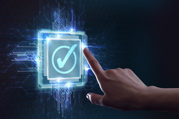 Standard quality control. Certification. Business, technology, internet and networking concept....