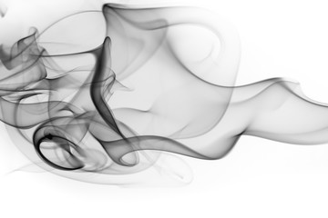Toxic black smoke abstract on white background