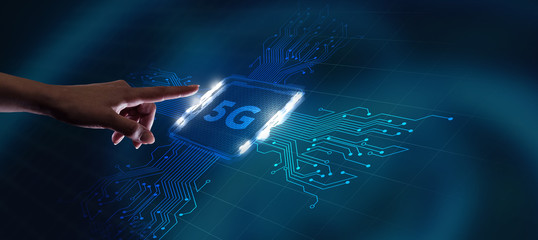 The concept of 5G network, high-speed mobile Internet, new generation networks. Business, modern technology, internet and networking concept.