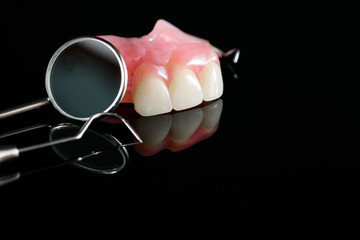 Dental prosthetic isolatic - partial denture upper side.