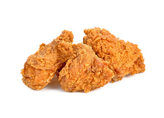 Fried chicken isolated on white background.