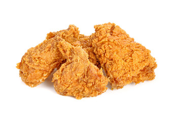Fried chicken isolated on white background.
