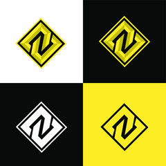 n initial shield sport logo design