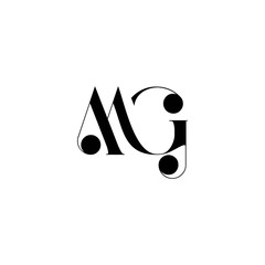 MG initial monogram logo - obrazy, fototapety, plakaty