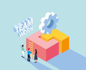 group of people with puzzle piece , teamwork