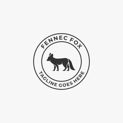 Vector Logo Illustration Fox Elegant Vintage Badge