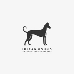 Vector Logo Illustration Hunting Dog Silhouette Style