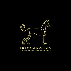 Vector Logo Illustration Hunting Dog Line Art