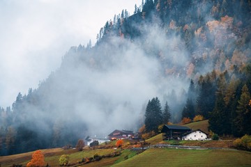 Dolomites fog color foliage house