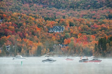 Obraz premium Morning foggy lake