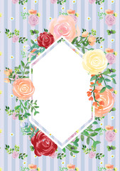 Hand-painted watercolor frame with elegant floral background