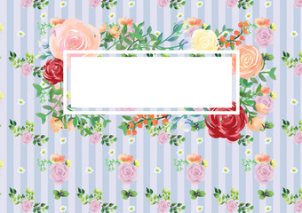 Hand-painted watercolor frame with elegant floral background