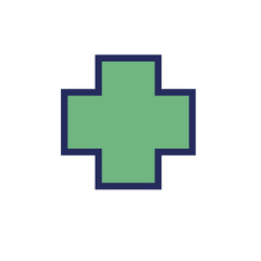 medical cross symbol flat style