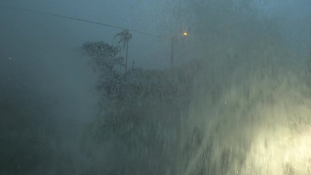 Flood Water Sprays From Fast Moving Car - Blake