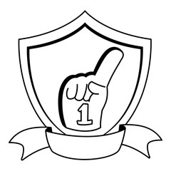 hand glove with number 1 fan, yellow foam finger