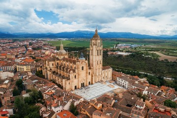 Obraz premium Segovia Cathedral aerial view