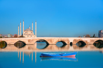 The Stone Bridge and Sabanci Mosque  - Adana, Turkey