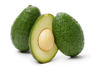 Avocado on a white background