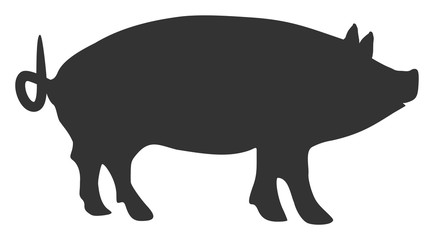 Pig vector icon. Flat Pig pictogram is isolated on a white background.