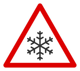 Snow warning vector icon. Flat Snow warning pictogram is isolated on a white background.