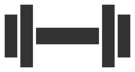 Barbell vector icon. Flat Barbell symbol is isolated on a white background.