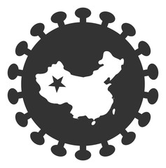 Chinese virus vector icon. Flat Chinese virus pictogram is isolated on a white background.
