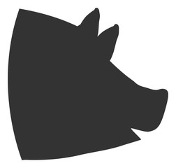 Pig head vector icon. Flat Pig head pictogram is isolated on a white background.