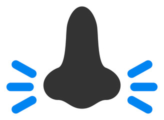 Infected nose vector icon. Flat Infected nose pictogram is isolated on a white background.