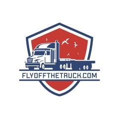 truck logo vintage outline retro birds