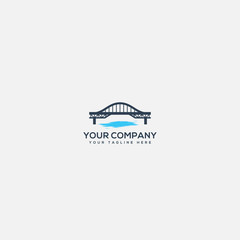 river and bridge logo simple and modern style